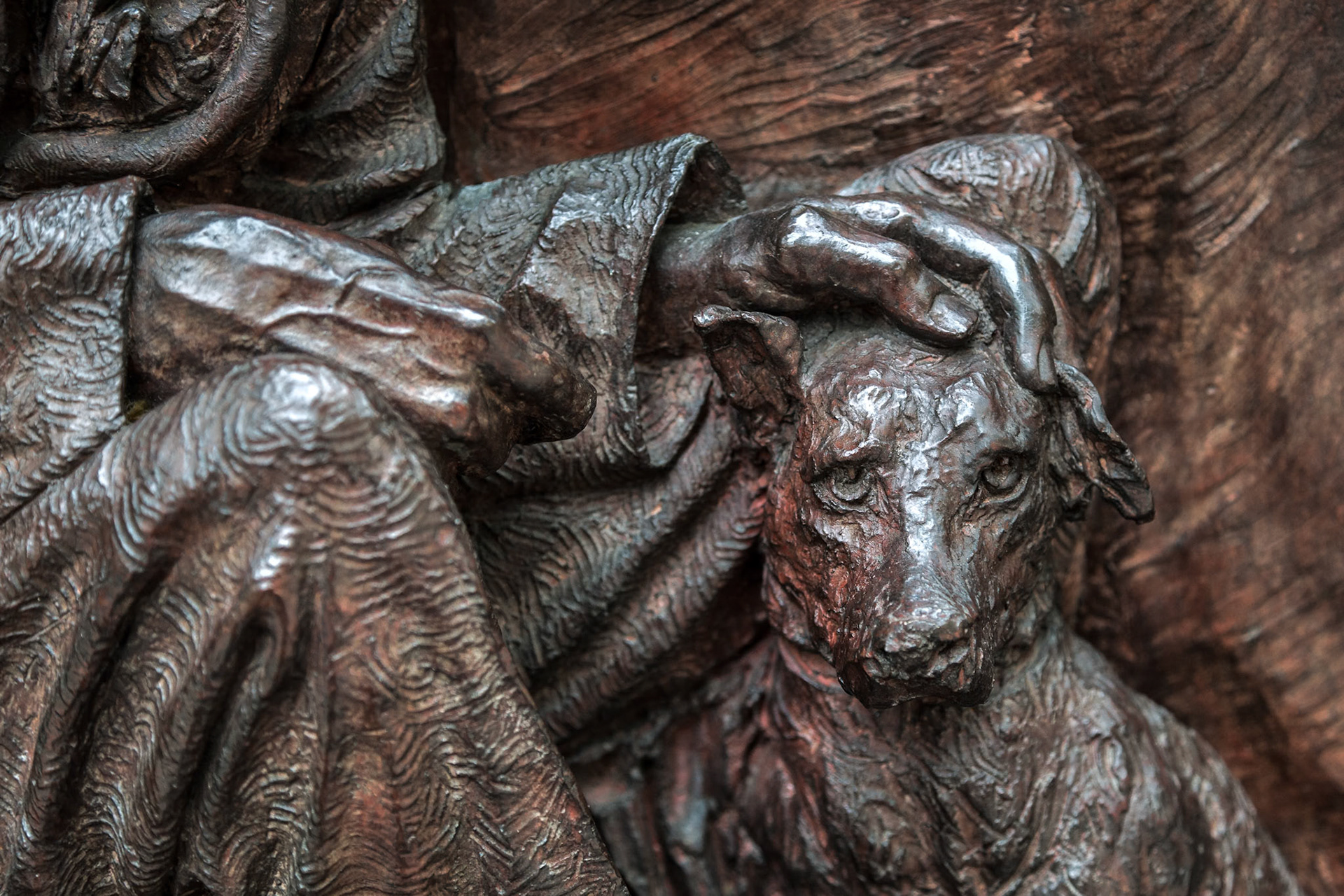 Close-up of Part of the Battle of Britain Monument on the Embankment in London