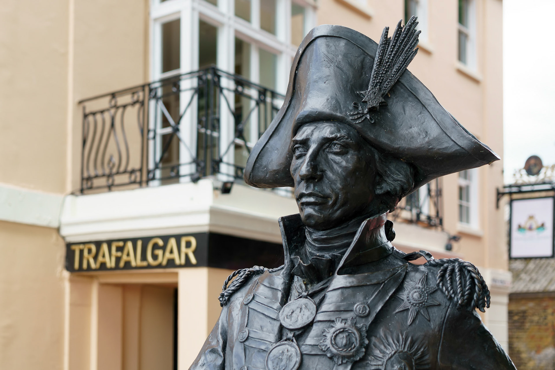 LONDON - JULY 30 : Statue of Nelson in  London on July 30, 2017