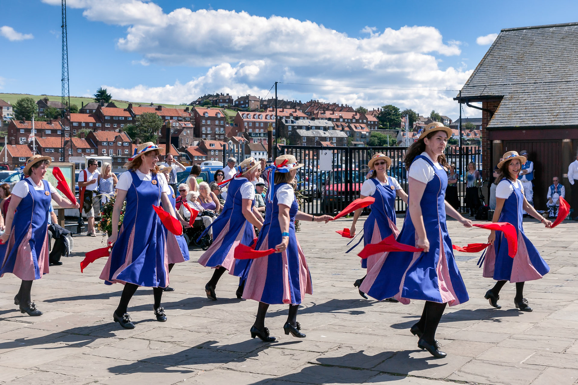 Women Morris Dancing in Whitby North Yorkshire