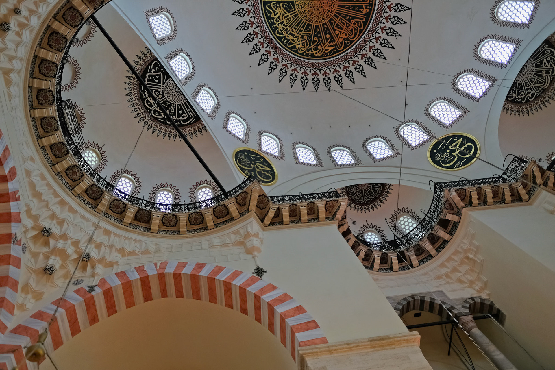 ISTANBUL, TURKEY - MAY 28 : Interior view of the Suleymaniye Mosque in Istanbul Turkey on May 28, 2018