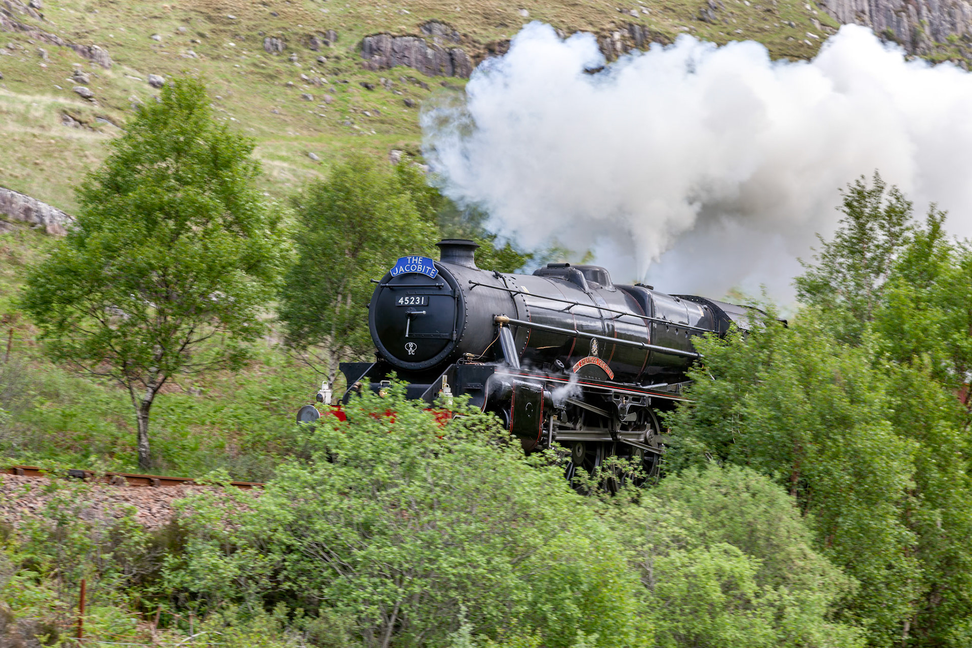 LOCHABER, SCOTLAND - MAY 19 : The Jacobite En Route to Mallaig,  Scotland on May 19, 2011