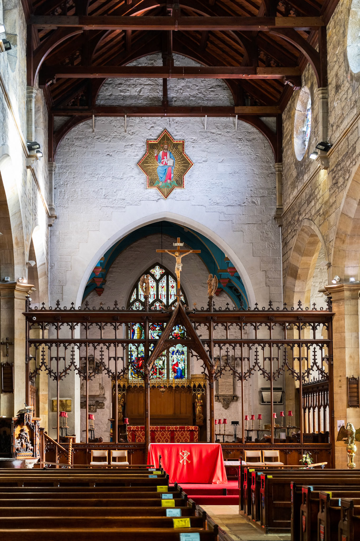 EAST GRINSTEAD, WEST SUSSEX/UK - NOVEMBER 29 : Interior view of St Swithun's Church in East Grinstead West Sussex on November 29, 2019