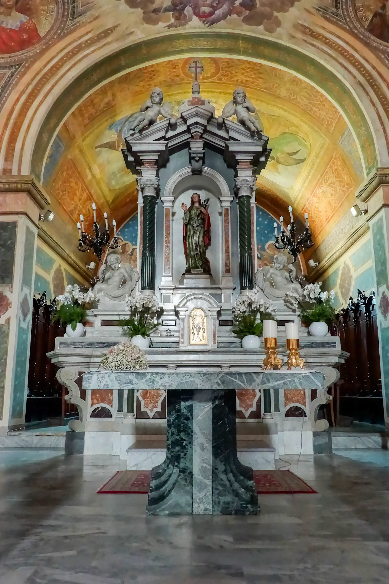 Interior of Saint Anna Church in Arzachena Sardinia