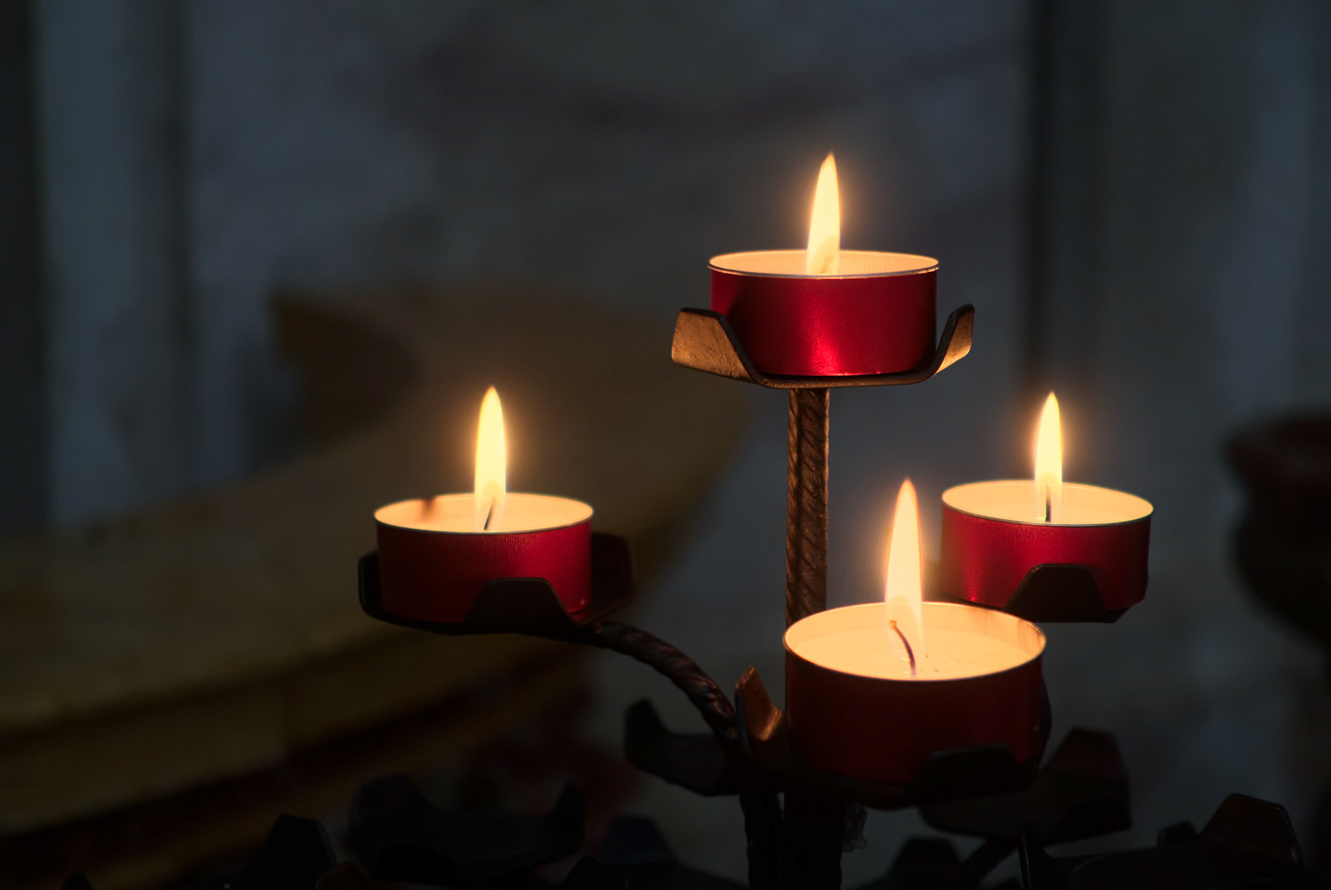 Candles in the Cathedral of St Alexander in Bergamo