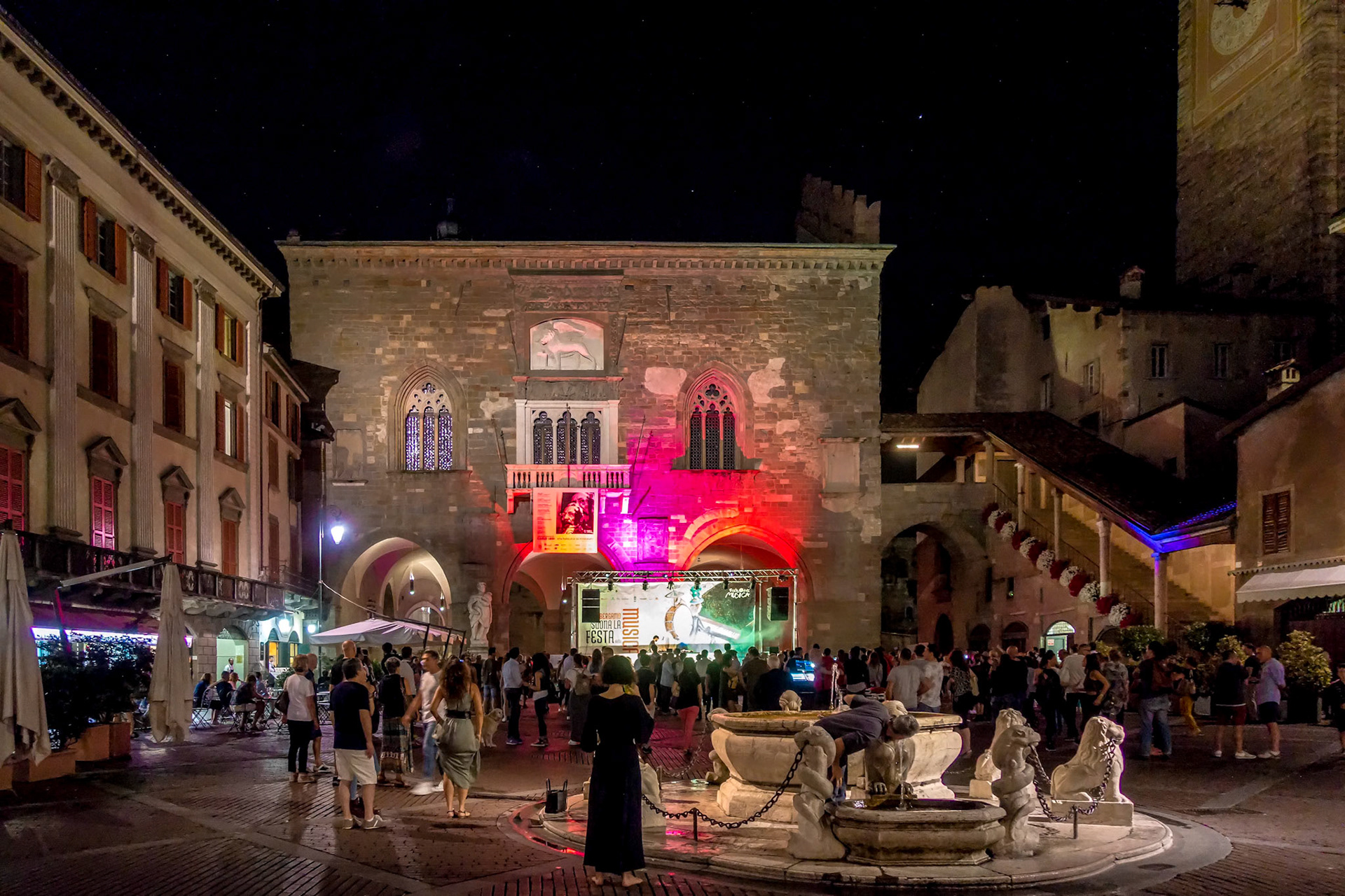 Music Festival in Piazza Vecchia in Bergamo
