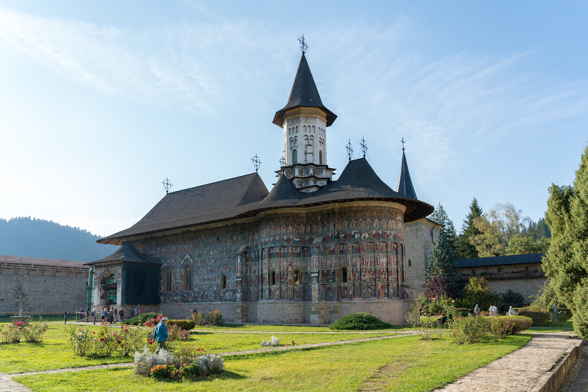 SUCEVITA, MOLDOVIA/ROMANIA - SEPTEMBER 18 : Exterior view of the Monastery in Sucevita in Moldovia Romania on September 18, 2018