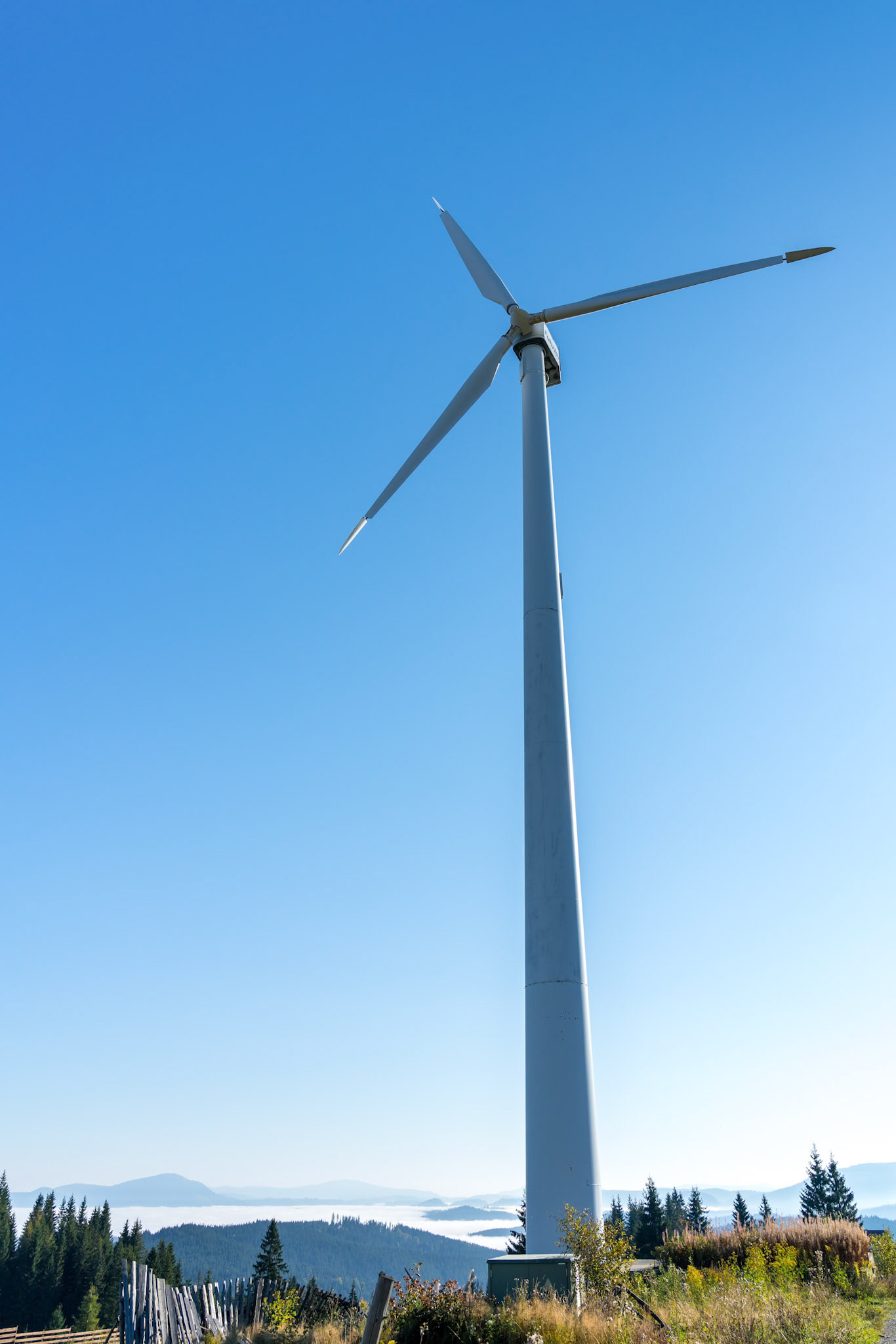 BISTRITA, TRANSYLVANIA/ROMANIA - SEPTEMBER 18 : Wind turbine near Bistrita Transylvania Romania on September 18, 2018