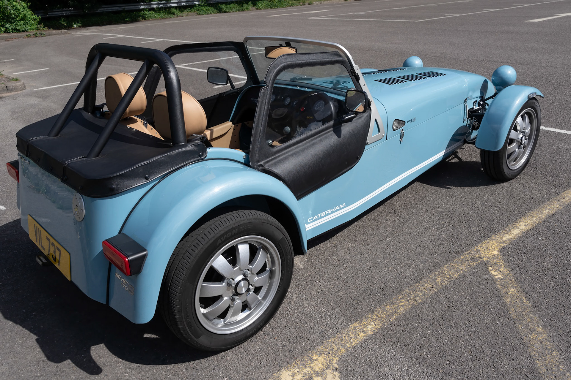 EAST GRINSTEAD, WEST SUSSEX, UK - JULY 1 : View of a Caterham Seven in East Grinstead on July 1, 2022