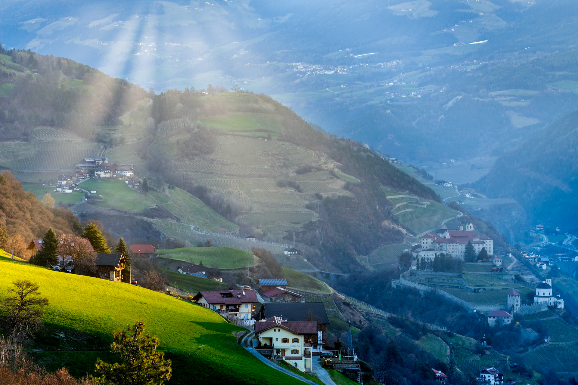View of Villanders at Dawn