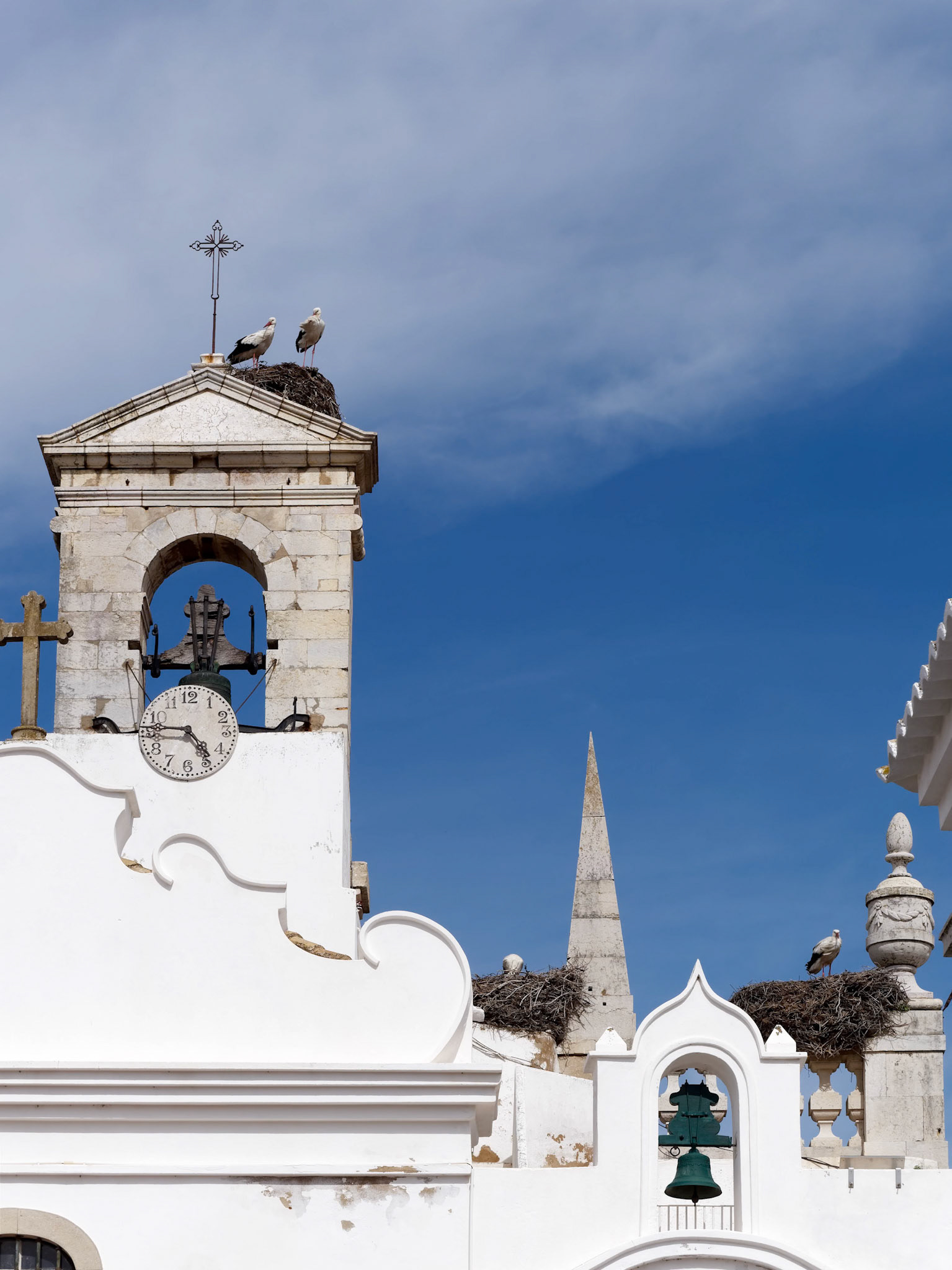 FARO, SOUTHERN ALGARVE/PORTUGAL - MARCH 7 : Storks  at Faro in Portugal on March 7, 2018