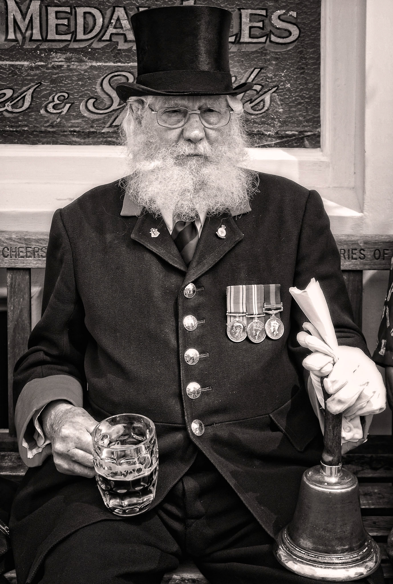 Town Crier Enjoying a Pint of Beer in Southwold